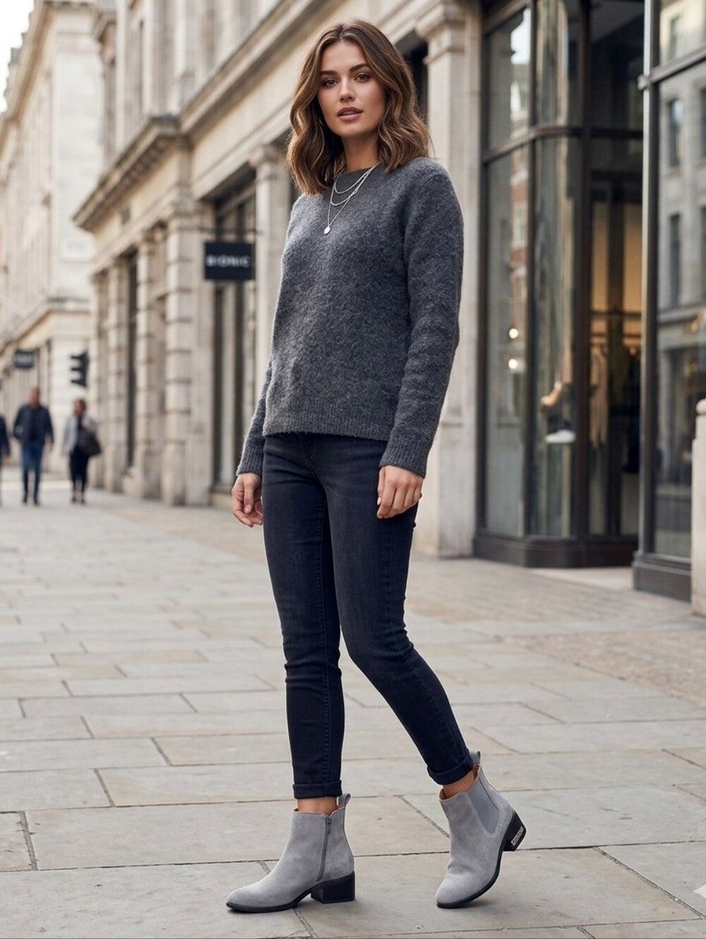 Vionic Gray Suede Ankle Booties